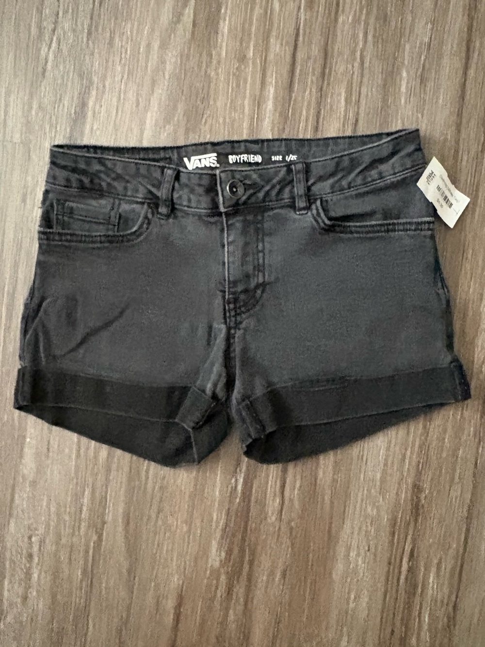Vans Boyfriend Black Cuffed Denim Shorts